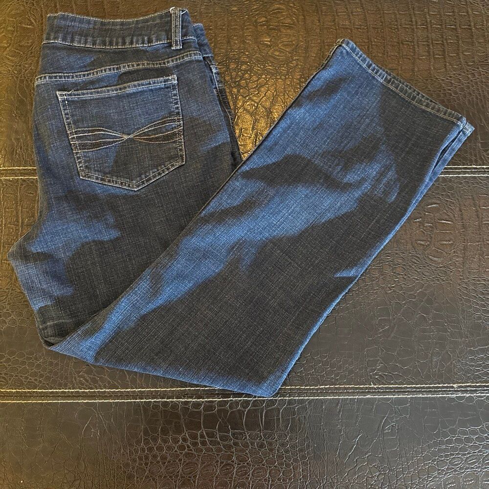 Riders By Lee Jeans Womens 14/P Blue Mid Rise Straight Leg Stretch Denim